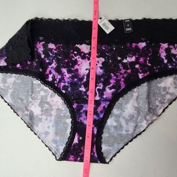 4X 26W Torrid Purple Hipster Panty Tie Dye Galaxy Space Wide Lace Band Mid Rise - Picture 6 of 7